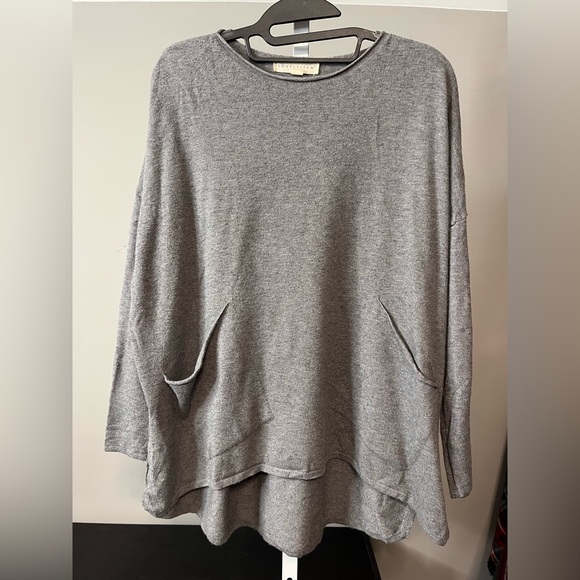 Lovestitch Heather Gray Knit Sweatshirt Women’s Small Oversized EUC - Picture 4 of 7